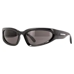 Kính Mát Nữ Balenciaga Sunglasses BB0157S 001 Black Grey Màu Đen Xám