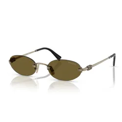 Kính Mắt Nữ Miu Miu Oval Sunglasses Brown/Black 0MU A54S 26C09Z Màu Nâu Bạc