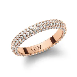 Nhẫn Daniel Wellington Đính 190 Viên Đá Cubic Zirconia - Pavé Crystal Ring Rose Gold Màu Vàng Hồng Size 50