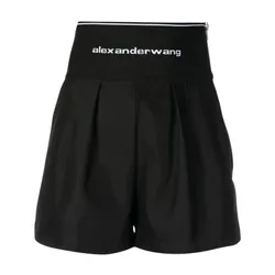 Quần Short Nữ Alexander Wang Safari Logo Elastic Exposed Zip 1WC1224450 Màu Đen Size 4