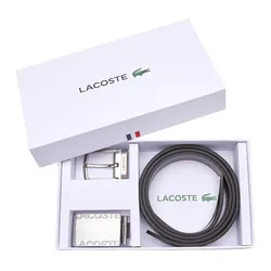 Set Thắt Lưng Nam Lacoste Pin And Flat Buckle Belt RC4060371 Màu Đen Size 100
