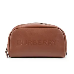 Túi Cầm Tay Burberry Logo Leather Pouch 8061363 Màu Nâu