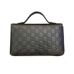 Túi Cầm Tay Nam Gucci Carteira Longa Travel Case Preto Màu Đen
