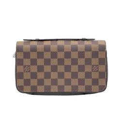 Túi Cầm Tay Nam Louis Vuitton LV Zippy XL Damier Ebene Wallet Brown Màu Nâu