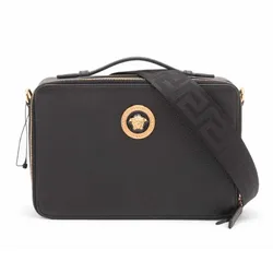 Túi Đeo Chéo Nam Versace Medusa Leather 2 Way Màu Đen