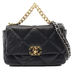 Túi Đeo Chéo Nữ Chanel Black Lambskin Leather Medium 19 Flap Bag Màu Đen