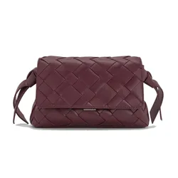 Túi Đeo Chéo Nữ Charles & Keith CNK Ivette Recycled Suede Woven Crossbody Bag Wineberry Red CK2-80151564-1 Màu Đỏ Mận