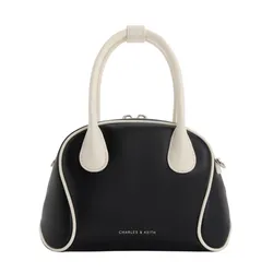Túi Đeo Chéo Nữ Charles & Keith CNK Nelly Two-Tone Bowling Bag Multi CK2-30160242 Màu Đen/Trắng