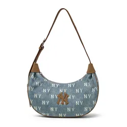 Túi Đeo Vai Nữ MLB Hobo Denim Classic New York Yankees 3ABQMV55N-50BLL Màu Xanh Blue