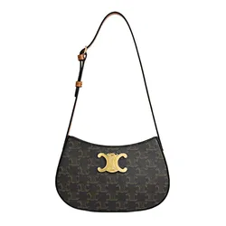 Túi Đeo Vai Nữ Celine Tilly Triomphe Canvas Shoulder Bag Màu Đen Nâu