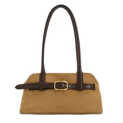 Túi Đeo Vai Nữ Charles & Keith CNK Victoria Studded Belted Elongated Shoulder Bag Sahara Sand CK2-20271613 Màu Vàng Cát