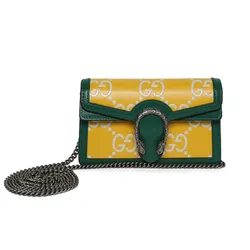 Túi Đeo Vai Nữ Gucci Dionysus GG Super Mini Bag Yellow Green Màu Vàng/Xanh