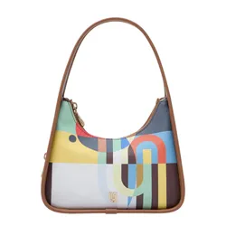 Túi Đeo Vai Nữ Lyn Maddie S Shoulder Bag Printed Brown LL25FBM602 Màu Nâu/Xanh