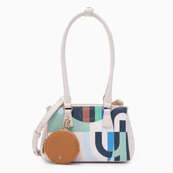 Túi Đeo Vai Nữ Lyn Maddie W/Pocket Shoulder Bag - Printed Ivory LL25FBM600 Màu Trắng Kem