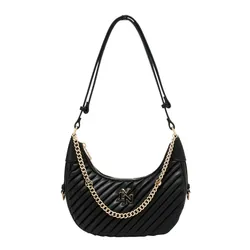 Túi Đeo Vai Nữ Lyn Pleat Rexha M Shoulder Bag Black L25FBWA054 Màu Đen