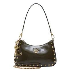 Túi Đeo Vai Nữ Lyn Tricia Rocky Shoulder Bag Dark Green LL24FBS183 Màu Xanh Rêu