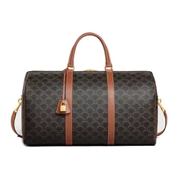 Túi Du Lịch Celine Large Travel Bag IN Triomphe Canvas And Calfskin Màu Nâu