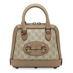 Túi Xách Nữ Gucci Beige Mini GG Supreme Horsebit 1955 Satchel Màu Be