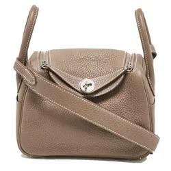 Túi Xách Nữ Hermès Etoupe Togo Leather Palladium Finish Mini Lindy Bag Màu Xám
