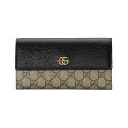 Ví Nữ Gucci GG Marmont Bi-Color Continental Wallet Màu Đen Be