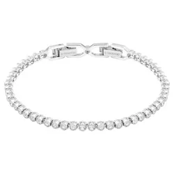 Vòng Đeo Tay Swarovski Tennis Deluxe Bracelet Round, White, Rhodium Plated 1808960 Màu Bạc