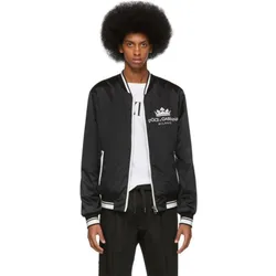 Áo Khoác Nam Dolce & Gabbana D&G Black Milano Bomber Jacket  G9NC8T Màu Đen Size 48