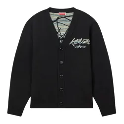 Áo Cardigan Nam Kenzo x Futura 2000 Genderless In Wool Black PFF68CA7513CJ99J Màu Đen Size S