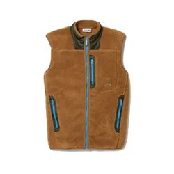 Áo Khoác Gile Nam Lacoste Sherpa Fleece Vest Jacket BH3345 Màu Nâu