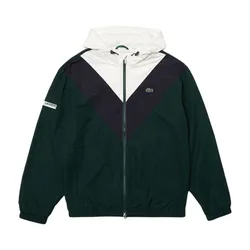 Áo Khoác Gió Nam Lacoste Men's Lightweight Colorblock Hooded Jacket BH1949-FFY Màu Xanh/Trắng Size 48