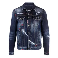 Áo Khoác Jean Nam Dsquared2 Denim Jacket Màu Xanh Đậm Size 46