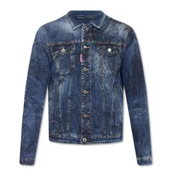 Áo Khoác Jean Nam Dsquared2 Navy Blue Dan Jacket S71AN0341 S30664-470 Màu Xanh Denim Size 46