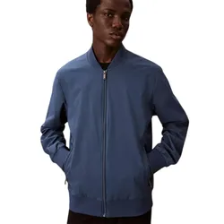 Áo Khoác Nam Calvin Klein CK Zip Matte Bomber Jacket 40FM512 - 414 Màu Xanh Blue Size S