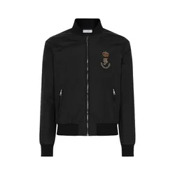 Áo Khoác Nam Dolce & Gabbana D&G Black With Logo Embroidered G9BAJZ G90A2 N0000 Vượng Miện Màu Đen Size 46