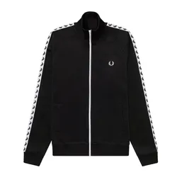 Áo Khoác Nam Fred Perry Taped Track Jacket J6231 BLK Màu Đen Size S