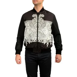 Áo Khoác Nam Versace Baroque Printed Reversible Bomber Jacket Black Màu Đen Size 46