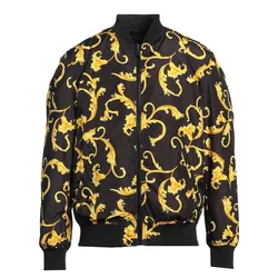 Áo Khoác Nam Versace Reversible Baroque Print Padded Zip Jacket Màu Vàng/Đen Size 48