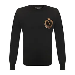 Áo Len Nam Dolce & Gabbana D&G Crown Napoleon Embroidered Logo Sweater Màu Đen Size 44