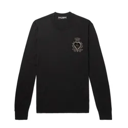 Áo Len Nam Dolce & Gabbana D&G GXXO2Z Slim-Fit Logo Màu Đen Size 46