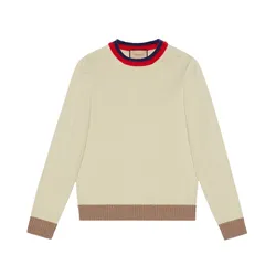 Áo Len Nam Gucci GG Rib Wool Knit 716348 Màu Kem Size S