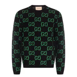 Áo Len Nam Gucci GG Supreme Wool Jumper 692900 Màu Đen Họa Tiết Size XS