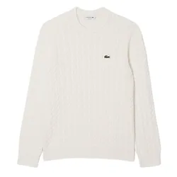 Áo Len Nam Lacoste Cable Knit Cotton Sweater AH7627 - XON Màu Trắng Size 3