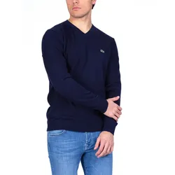 Áo Len Nam Lacoste Long Sleeve V-Neck Sweater AH7003 AT9 Màu Xanh Navy Size 2