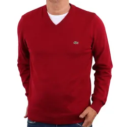 Áo Len Nam Lacoste Men's Classic V-Neck Sweater Jumper AH7003-51 AT6 Màu Đỏ Bordeaux Size 3