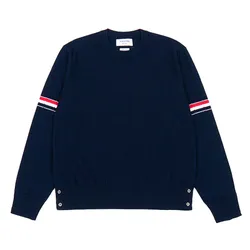 Áo Len Nam Thom Browne Men's Wool Sweater MKA496A Màu Xanh Navy Size 1