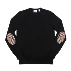 Áo Len Nữ Burberry Bempton Elbow Patch Sweater Màu Đen Size XS