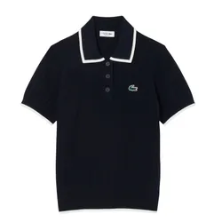 Áo Len Polo Nữ Lacoste Short Sleeve Polo Collar Golf Sweater AF9430 51 HHW Màu Navy Size 34