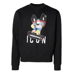 Áo Nỉ Nam Dsquared2 Icon Sweatshirt DSF22S007-Q11 Black Màu Đen Size M