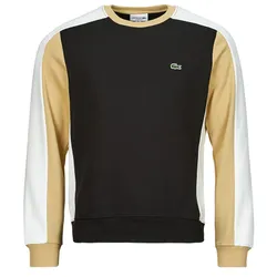 Áo Nỉ Nam Lacoste Colour Block Crew Sweatshirt SH1299 Black/White/Beige Màu Be Đen Size 2
