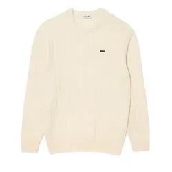 Áo Nỉ Nam Lacoste Essential Cable Knit Sweater AH8566 10 Màu Trắng