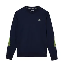 Áo Nỉ Nam Lacoste Men's Tennis Classic Fit Logo Stripe Sweatshirt SH5225 WZI Màu Xanh Navy Size 5